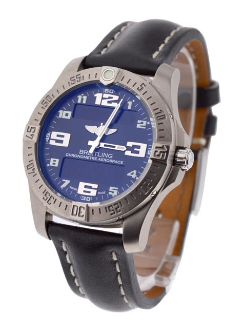 breitling blue leather strap watch|breitling aerospace leather strap.